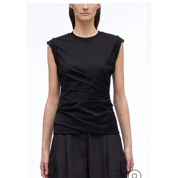 Beautiful 3.1 Phillip Lim navy blue Rolled Sleeve Draped Jersey Tank- size mediu - Picture 2 of 8